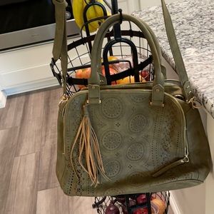 Olive Green Soft Suede Handbag